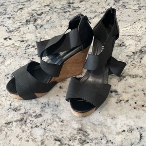Black Wedge Sandals